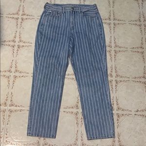 Striped American Eagle Mom Jeans